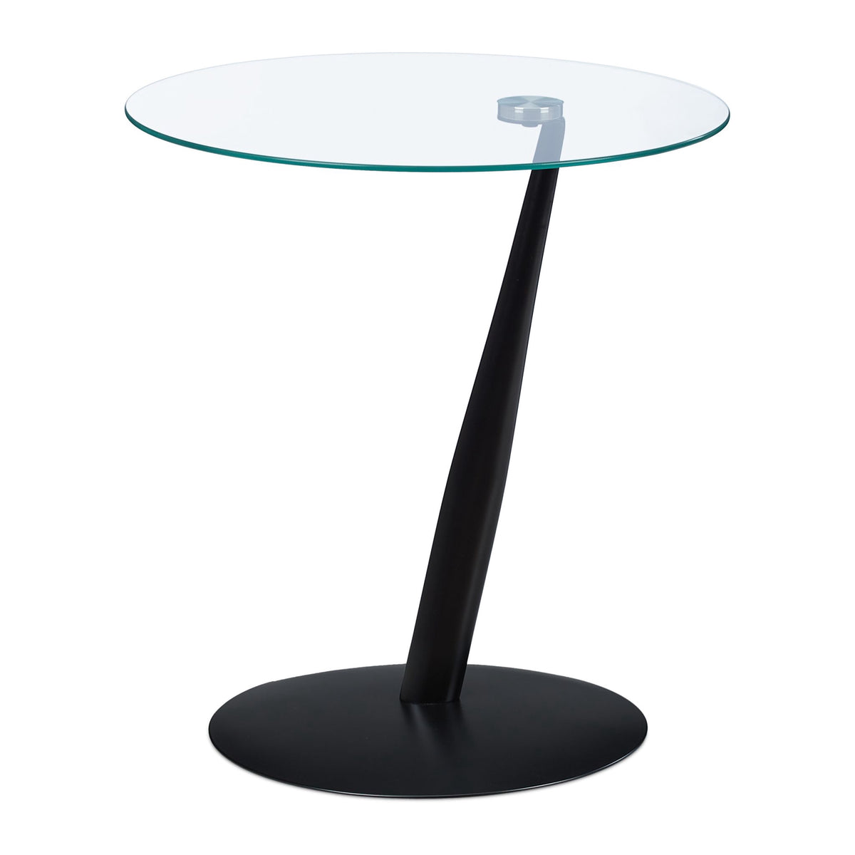 Side table in black glass