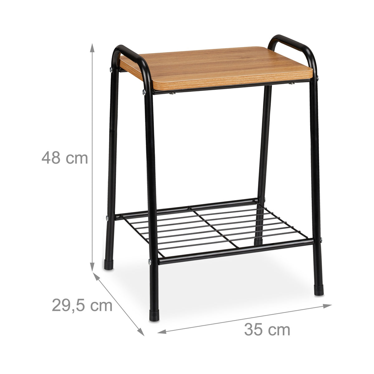 Side table in wood look and metal
