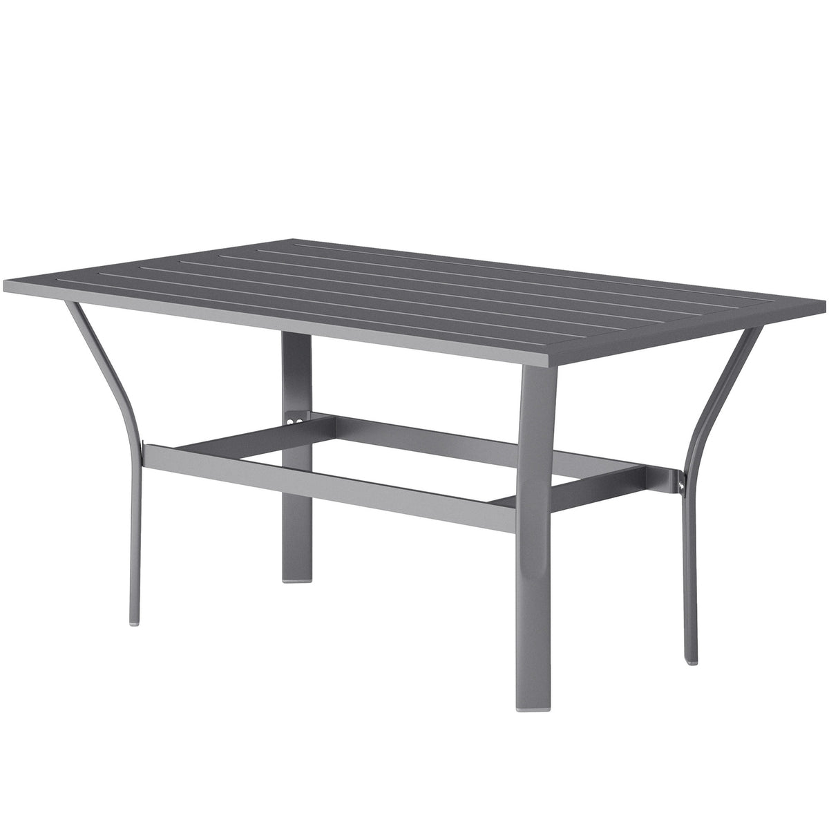 Side table metal balcony table with slat design weatherproof coffee table garden table easy-care sofa table outdoor table for balcony garden terrace veranda 91.5 x 55 x 45 cm dark gray