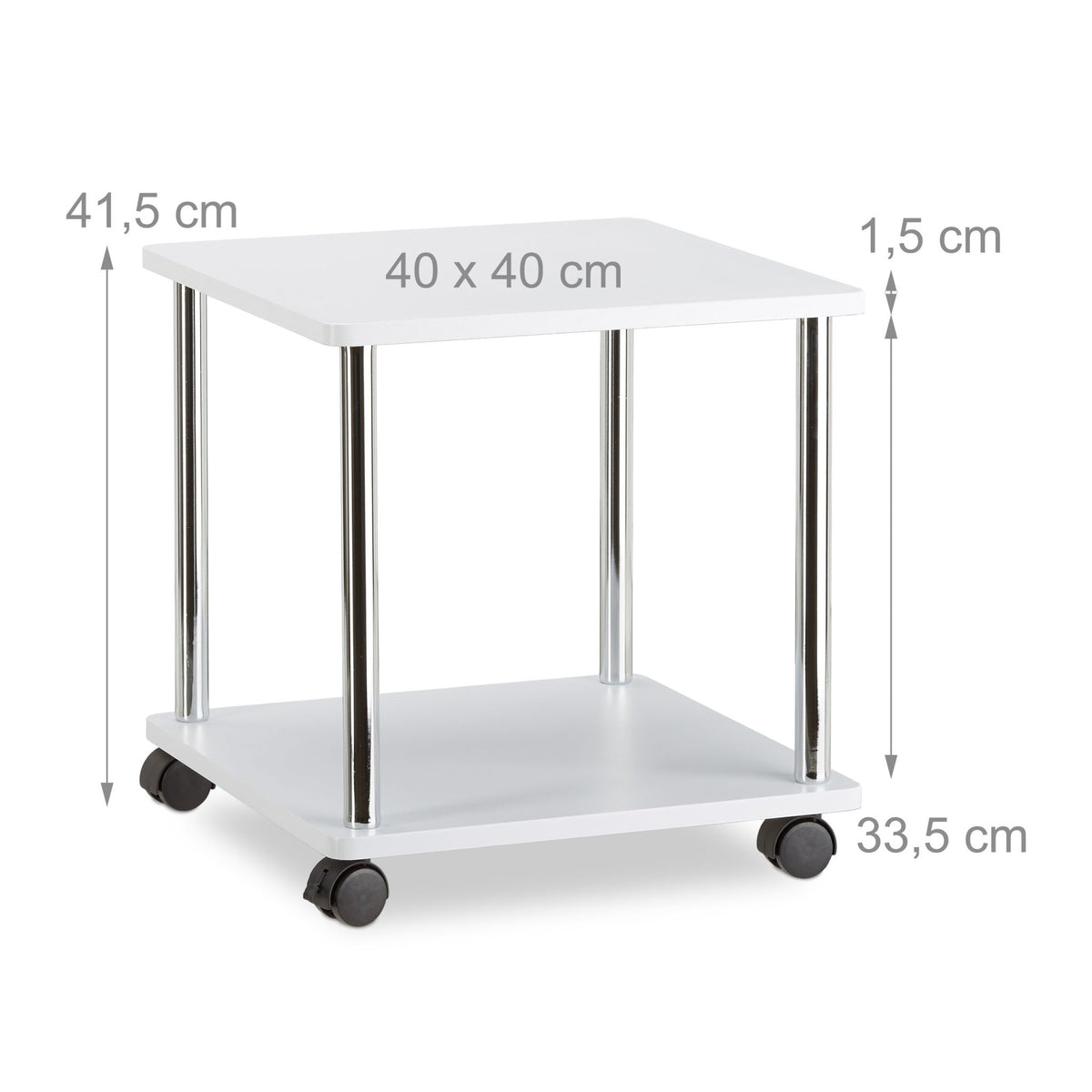 Side table rollable 2 levels