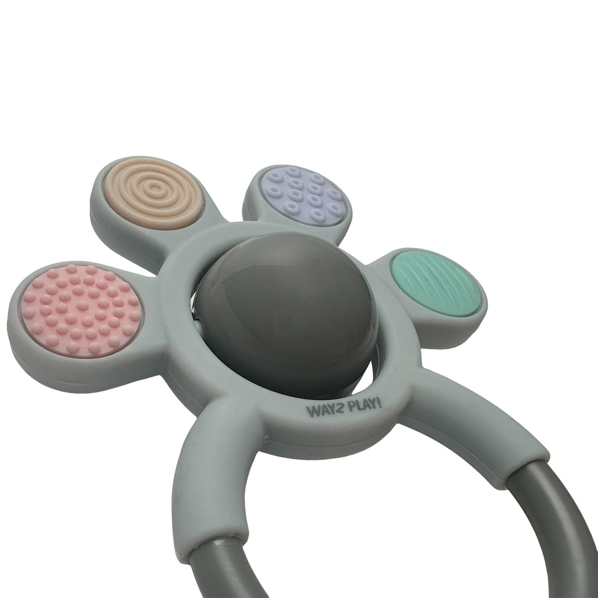 Silicone Baby Teething Ring Rattle, Soothes Gums