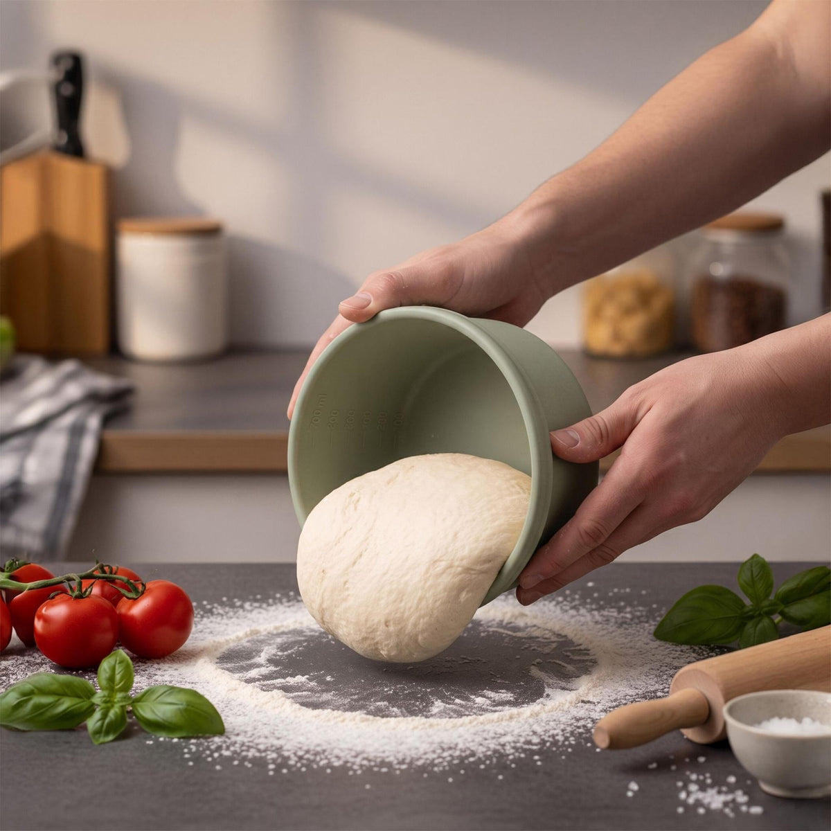 Silicone Pizza Dough Boxes with Lids, Set of 4