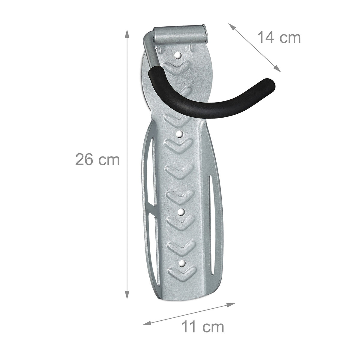 Silver bicycle wall bracket set of 2