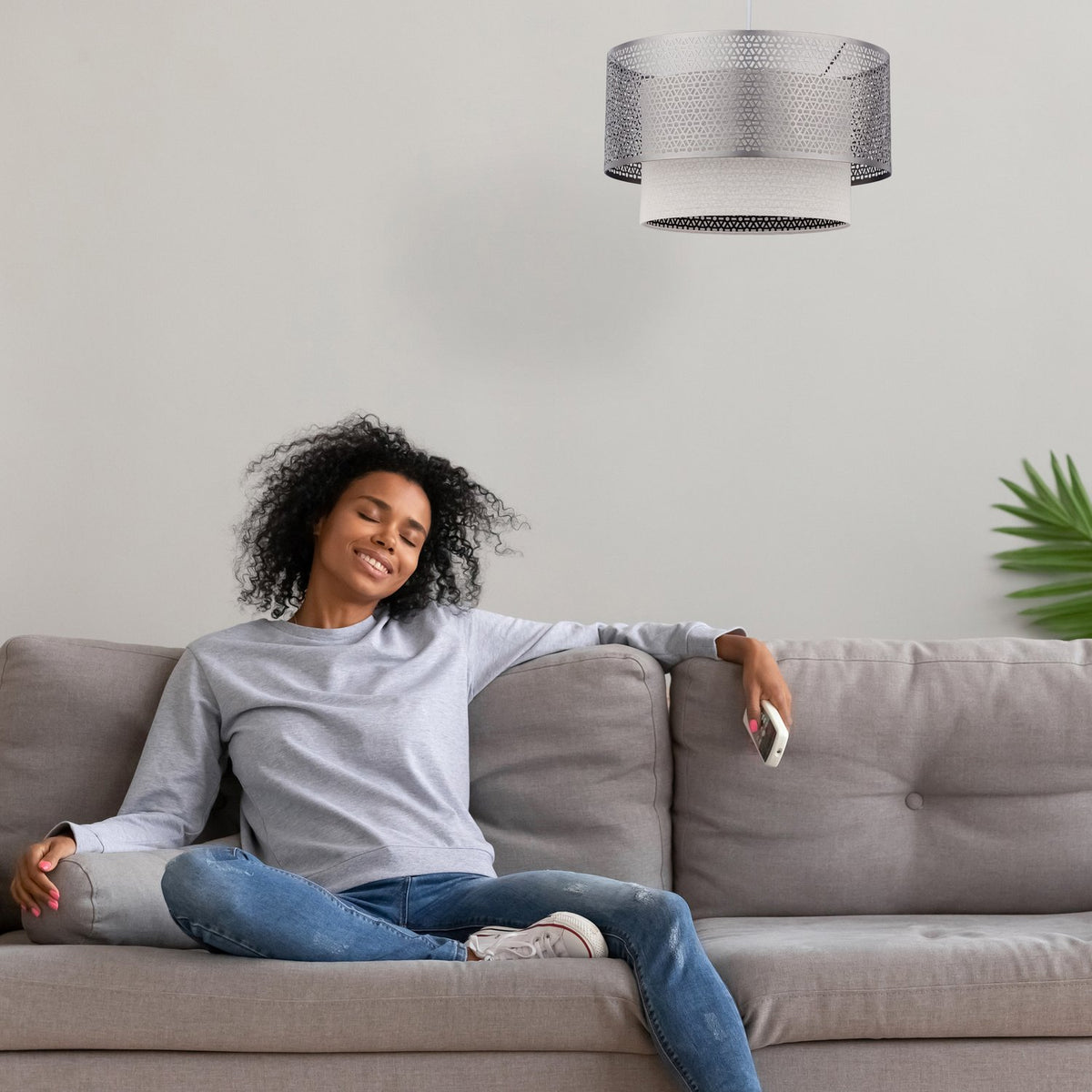 Silver pendant lamp
