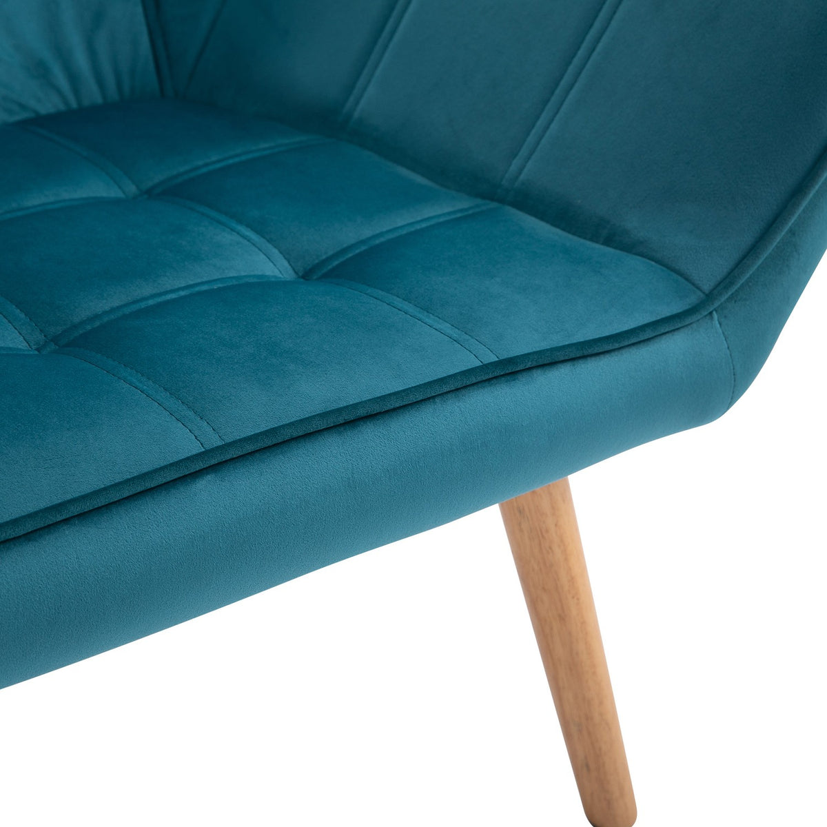 Single Armchair Wing Chair Relaxation Chair, Velvet, Raised Legs, Velvet-Like Polyester, Scandinavian, Green, 64X62X72.5Cm