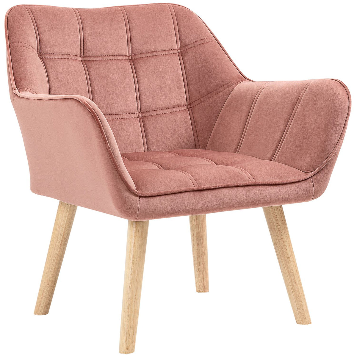 Single armchair, relaxation armchair, armchair with velvet look, raised legs, Scandinavian upholstered armchair for living room, 68.5 x 61 x 72.5 cm