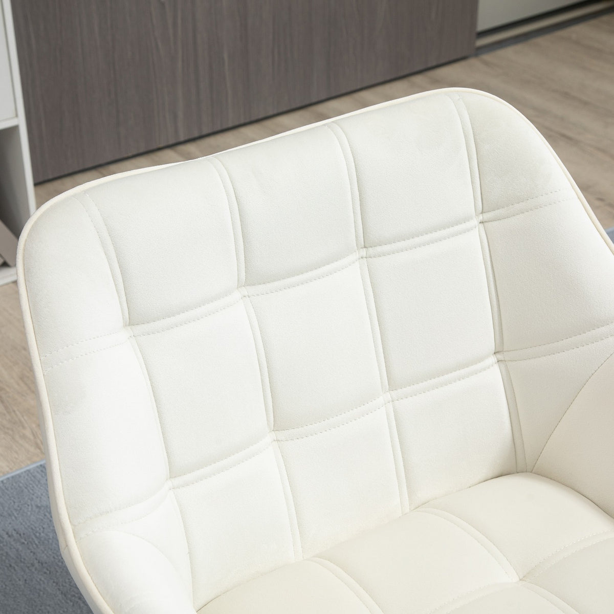 Single armchair, relaxation armchair, armchair with velvet look, raised legs, upholstered armchair for living room, bedroom, 64 x 62 x 72.5 cm, cream