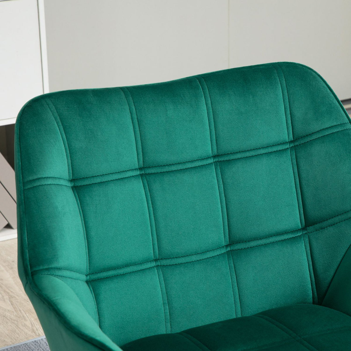 Single armchair, relaxation armchair with velvet look, raised legs, Scandinavian upholstered armchair for living room, bedroom, 64x62x72.5cm, green
