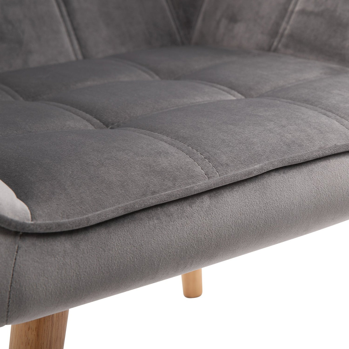 Single armchair wing chair relaxation chair armchair with velvet raised legs velvet-like polyester Scandinavian gray 64 x 62 x 72.5 cm