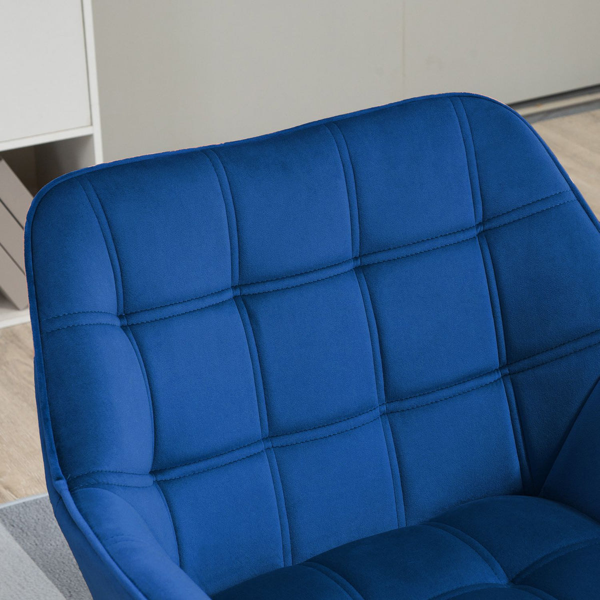 Single chair wing chair relaxation chair velvet with raised legs, Scandinavian design, blue, 67 x 61.5 x 71 cm