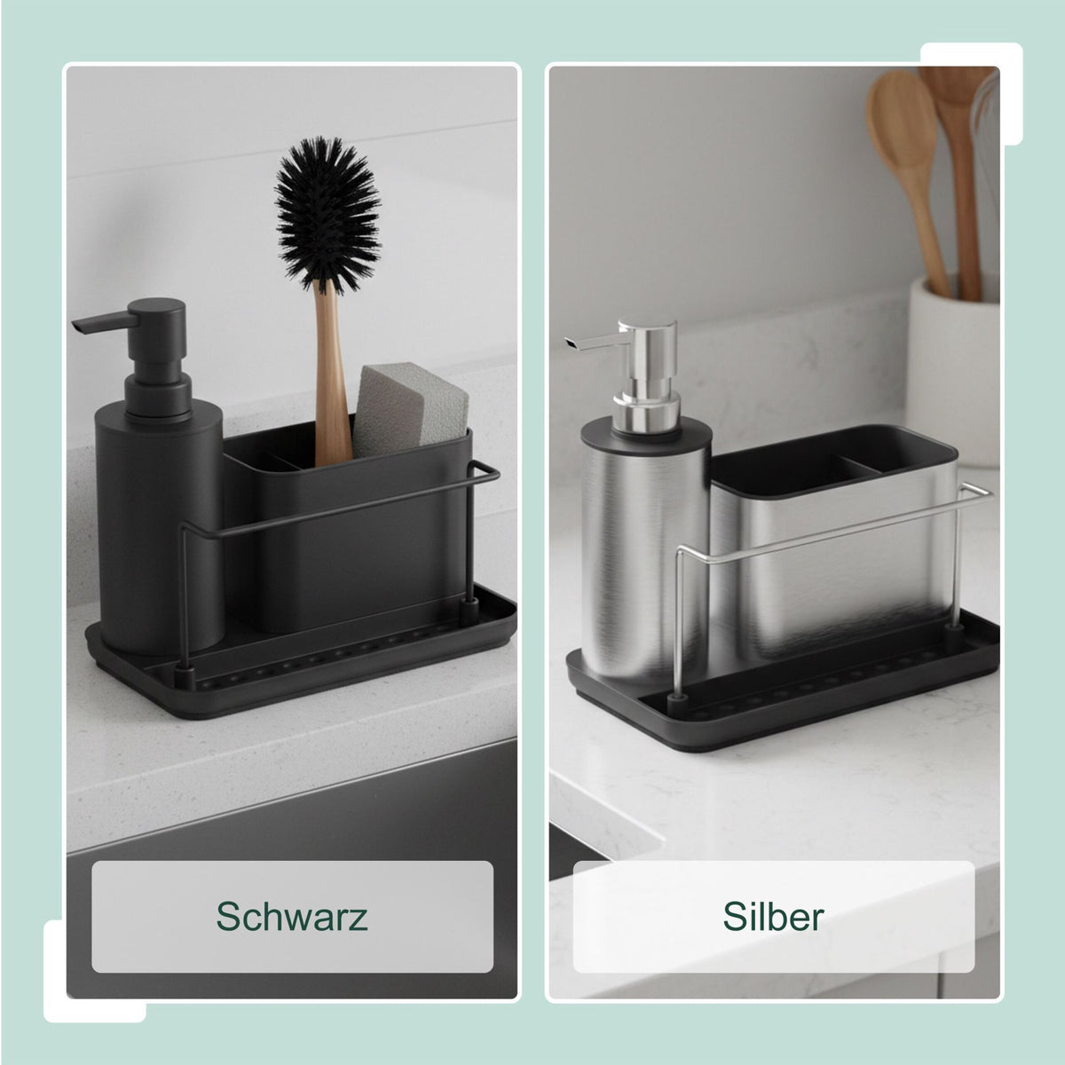 Sink Organizer with Soap Dispenser for Kitchen or Bathroom