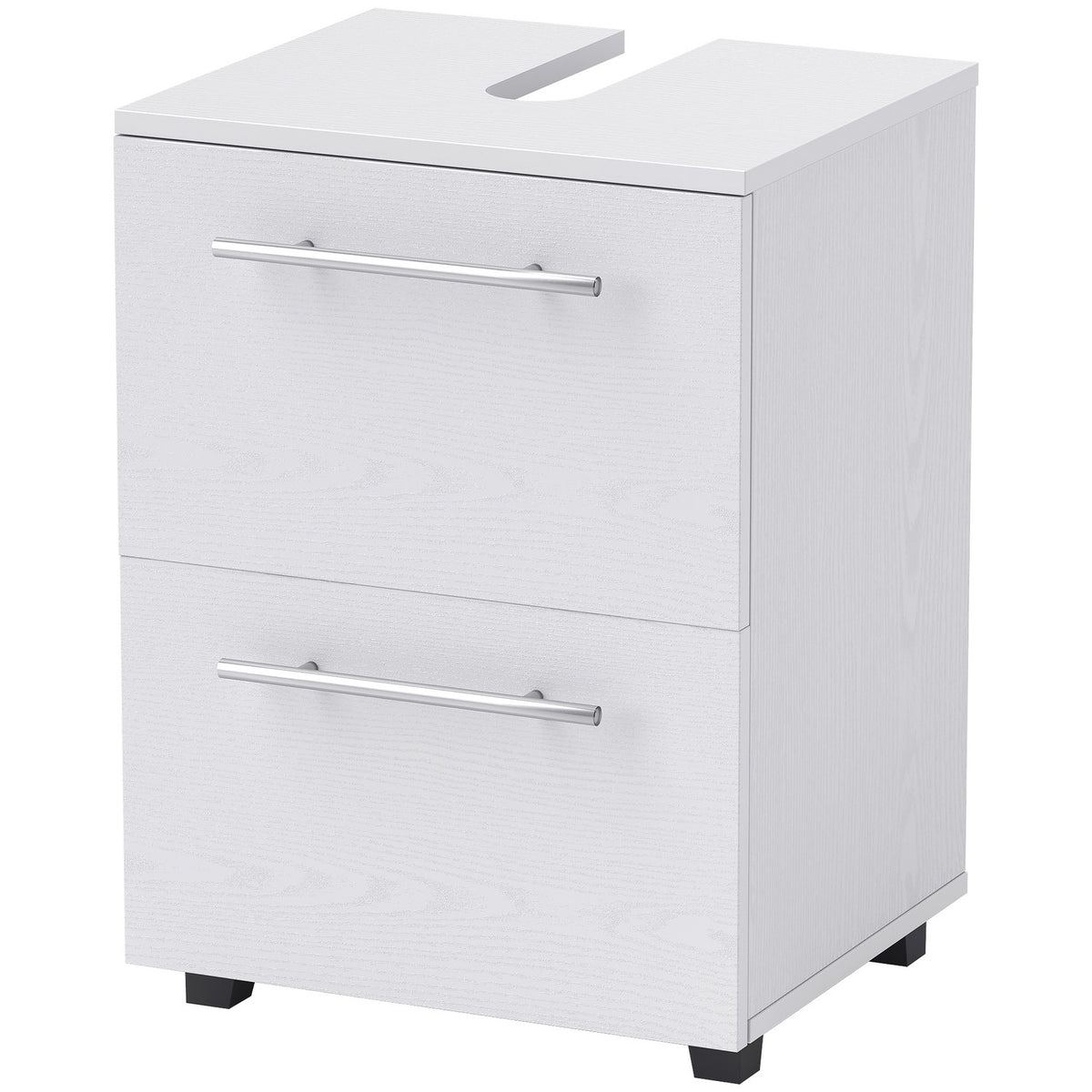 Sink base cabinet with cabinet compartment, drawer, vanity unit, bathroom base cabinet with tilt protection for wall-mounted basins, white, 41.5 x 35.5 x 59 cm