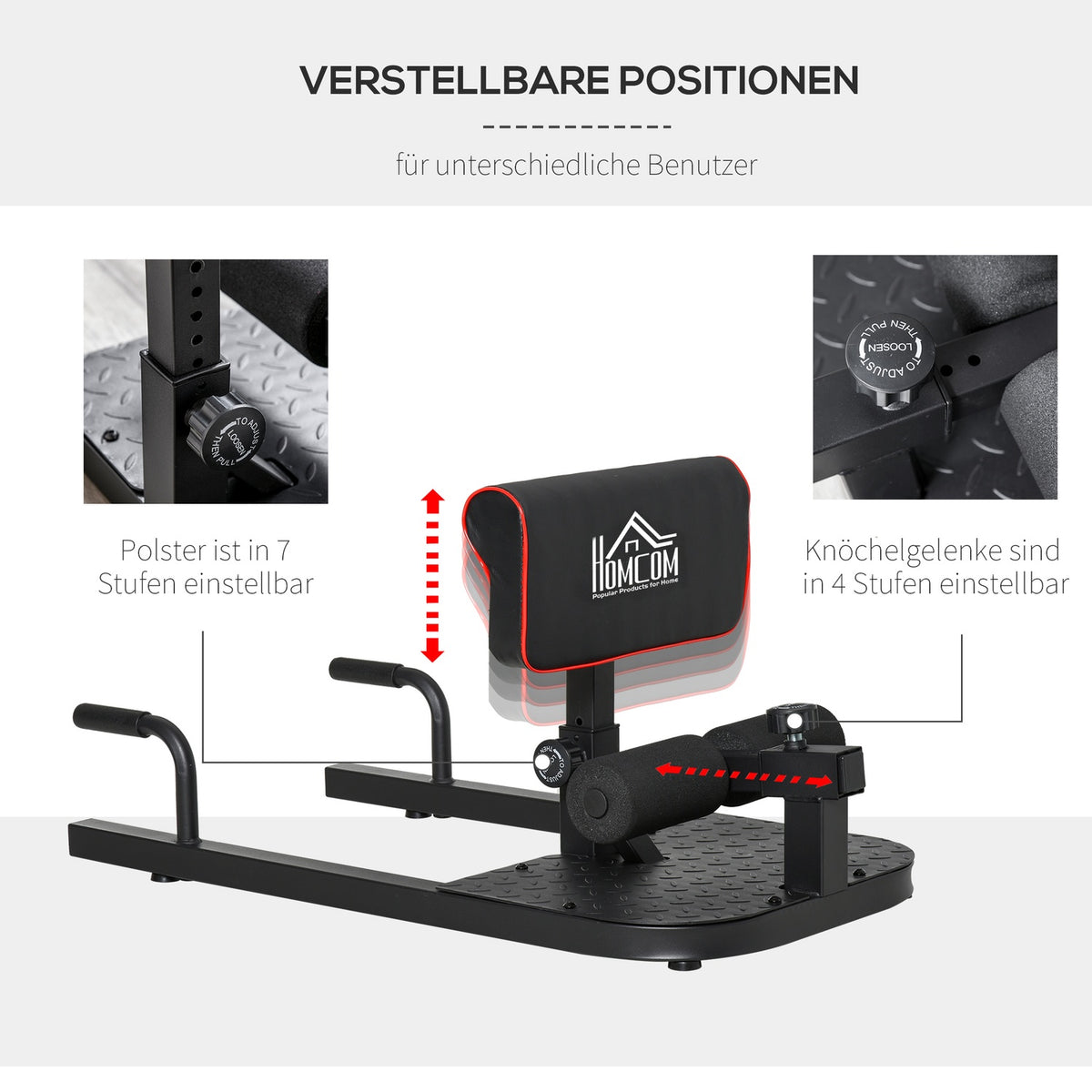 Sissy Squat Squat Trainer Leg Abdominal Trainer 3In1 Adjustable Up To 120Kg Steel Black 50X97X44.5-56.5Cm