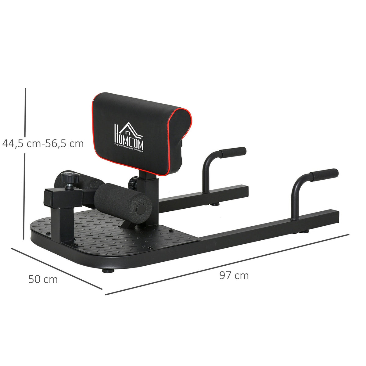 Sissy Squat Squat Trainer Leg Abdominal Trainer 3In1 Adjustable Up To 120Kg Steel Black 50X97X44.5-56.5Cm