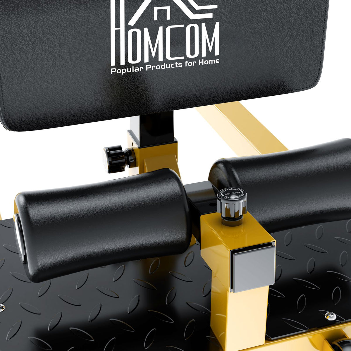 Sissy Squat Squat Trainer Leg Trainer Abdominal Buttocks Trainer 3 In 1 Trainer Adjustable Up To 120 Kg Steel Yellow + Black 50 X 97 X (44.5-56.5) Cm