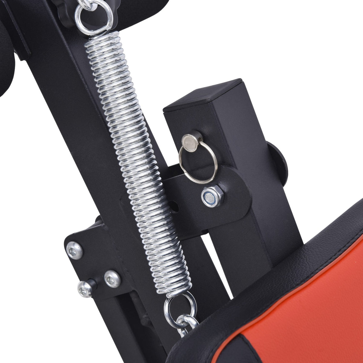 Sit Up Bench Adjustable Abdominal Trainer Training Bench, Padded, 120Kg Load Capacity, Red+Black, 166X53X52-60Cm
