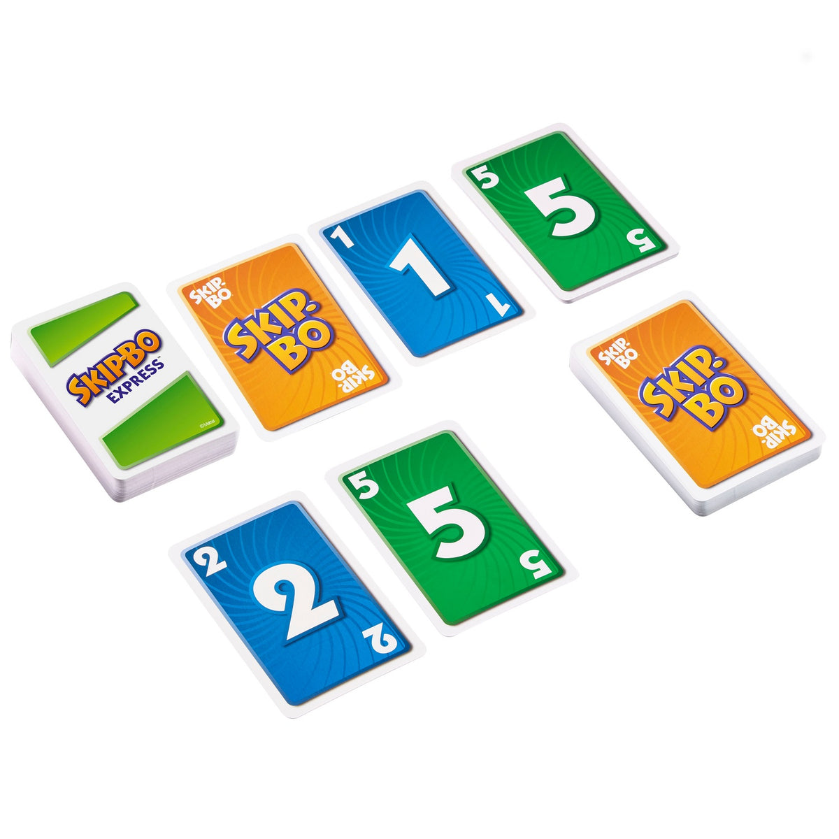 Skip-Bo Express Card Game, Fast-Paced, 2 Players, Ages 7+