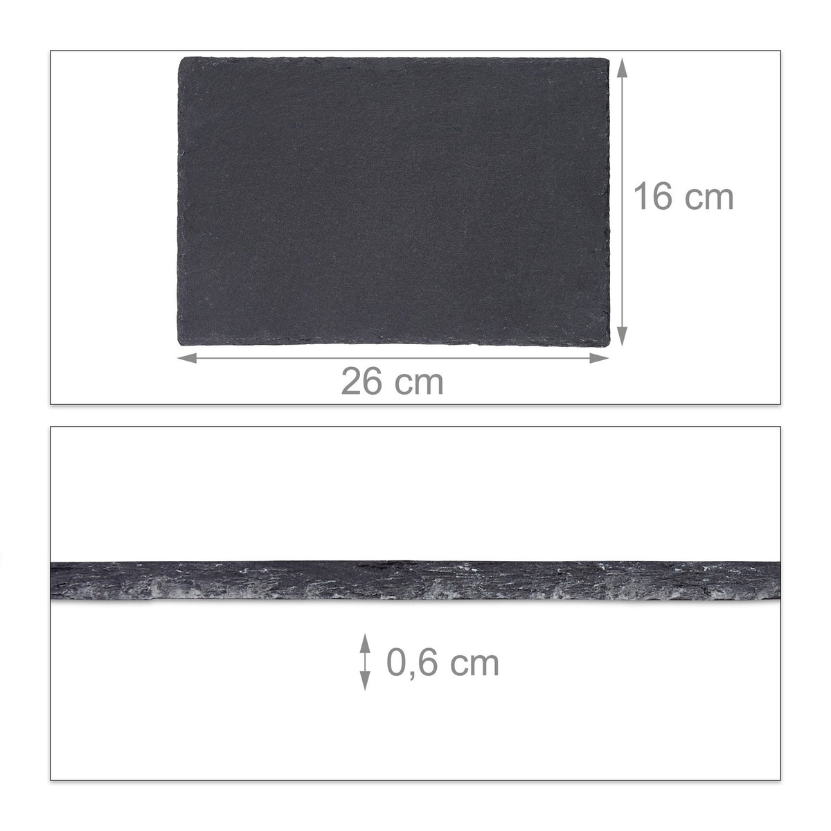 Slate Serving Plates Set of 4, 26x16 cm