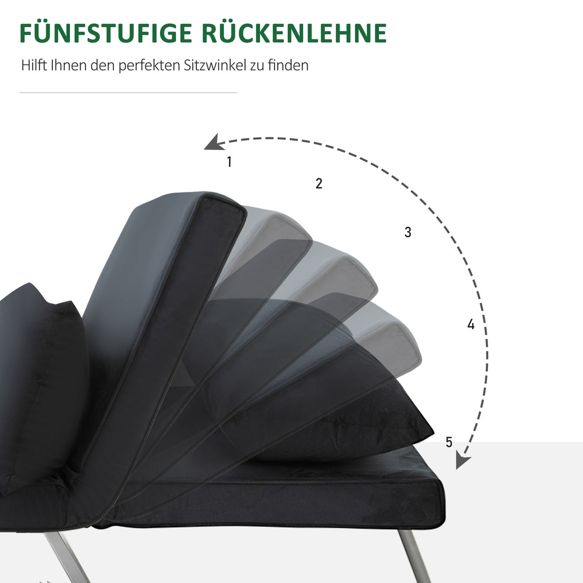 Sleeping Chair, 2-In-1 Sofa Bed, Folding Chair With Adjustable Backrest, Cushion, Guest Bed Can Hold Up To 120 Kg, Black