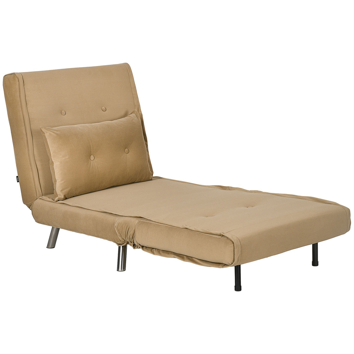 Sleeping Chair Folding Chair Bed Function Single Sofa Cushion Guest Bed Upholstered Sofa Velvet Brown 77X88X83Cm