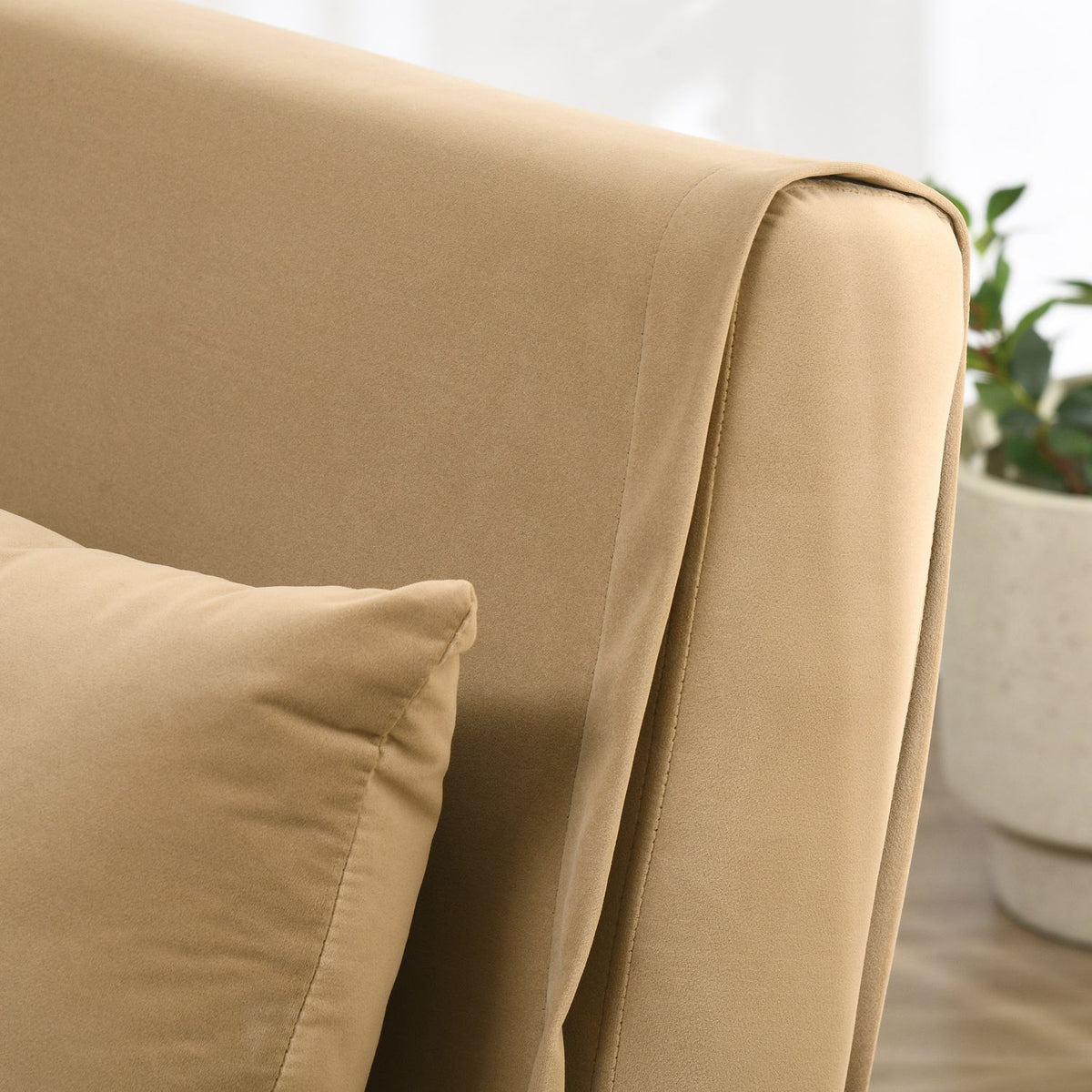 Sleeping Chair Folding Chair Bed Function Single Sofa Cushion Guest Bed Upholstered Sofa Velvet Brown 77X88X83Cm