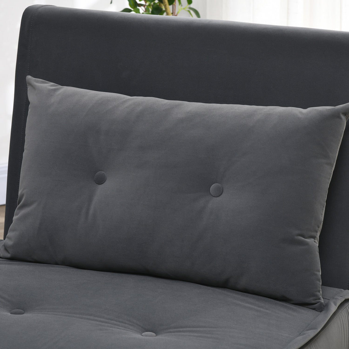 Sleeping Chair Folding Chair Bed Function Single Sofa Cushion Guest Bed Upholstered Sofa Velvet Dark Gray 77X88X83Cm