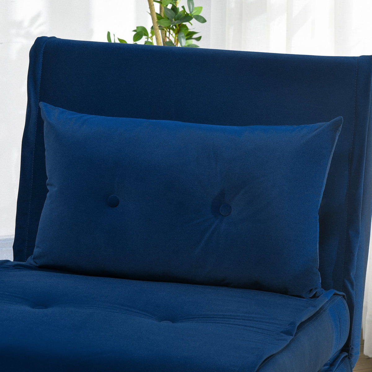 Sleeping Chair Folding Chair Bed Function Single Sofa Cushion Guest Bed Upholstered Sofa Velvet Living Room Bedroom Blue 77X88X83Cm