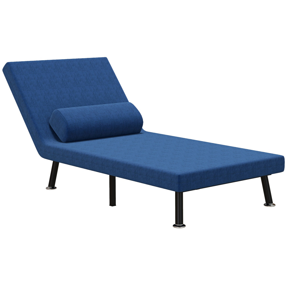 Sleeping chair, folding bed with bed function, back cushion, folding relaxation chair with linen look, adjustable backrest, 75 x 70 x 75 cm, dark blue