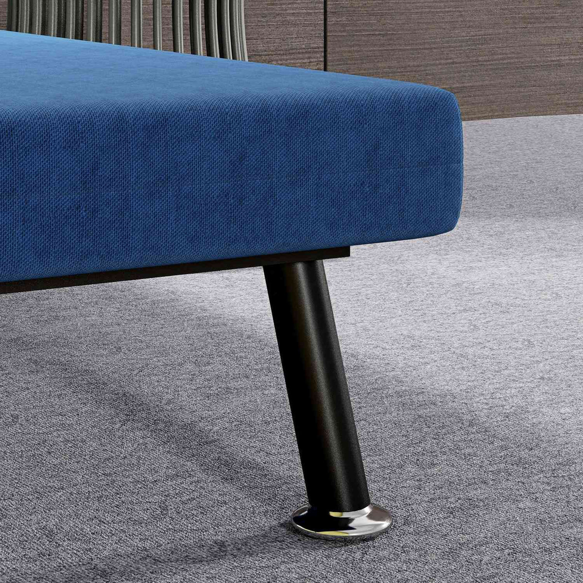 Sleeping chair, folding bed with bed function, back cushion, folding relaxation chair with linen look, adjustable backrest, 75 x 70 x 75 cm, dark blue