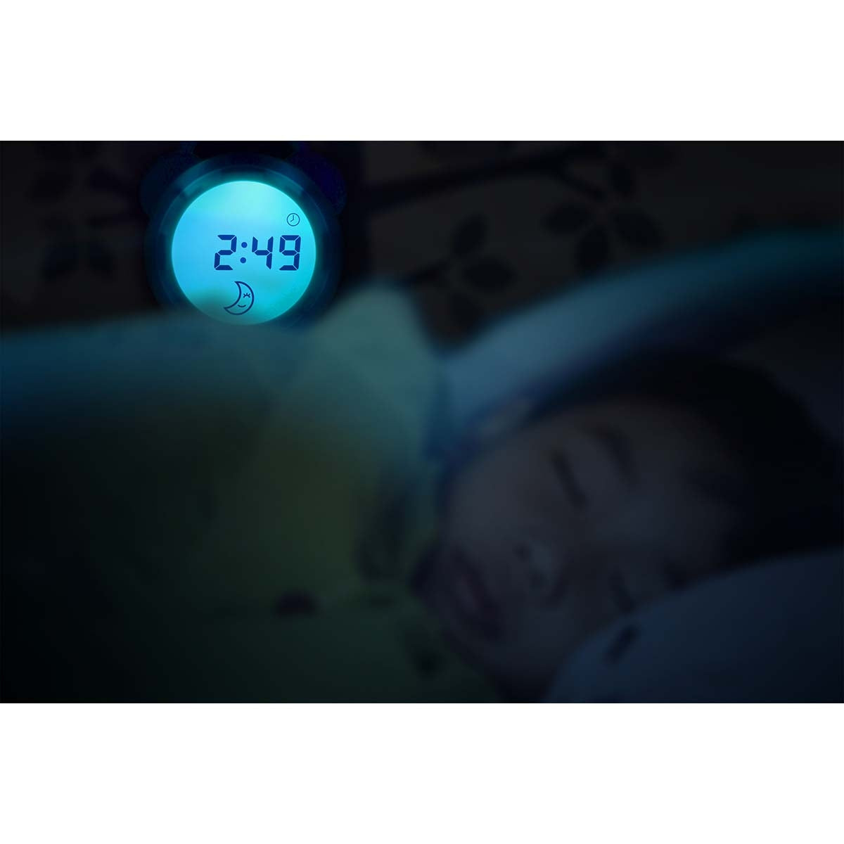 Sleep trainer night light and alarm clock white