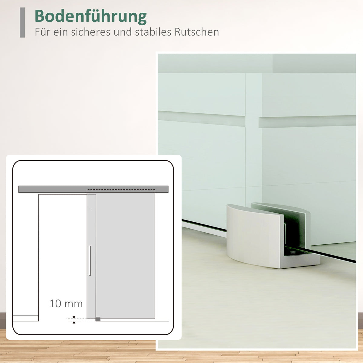 Sliding Glass Door With Handle Bar And Satin Stripes, 2050X775 Mm