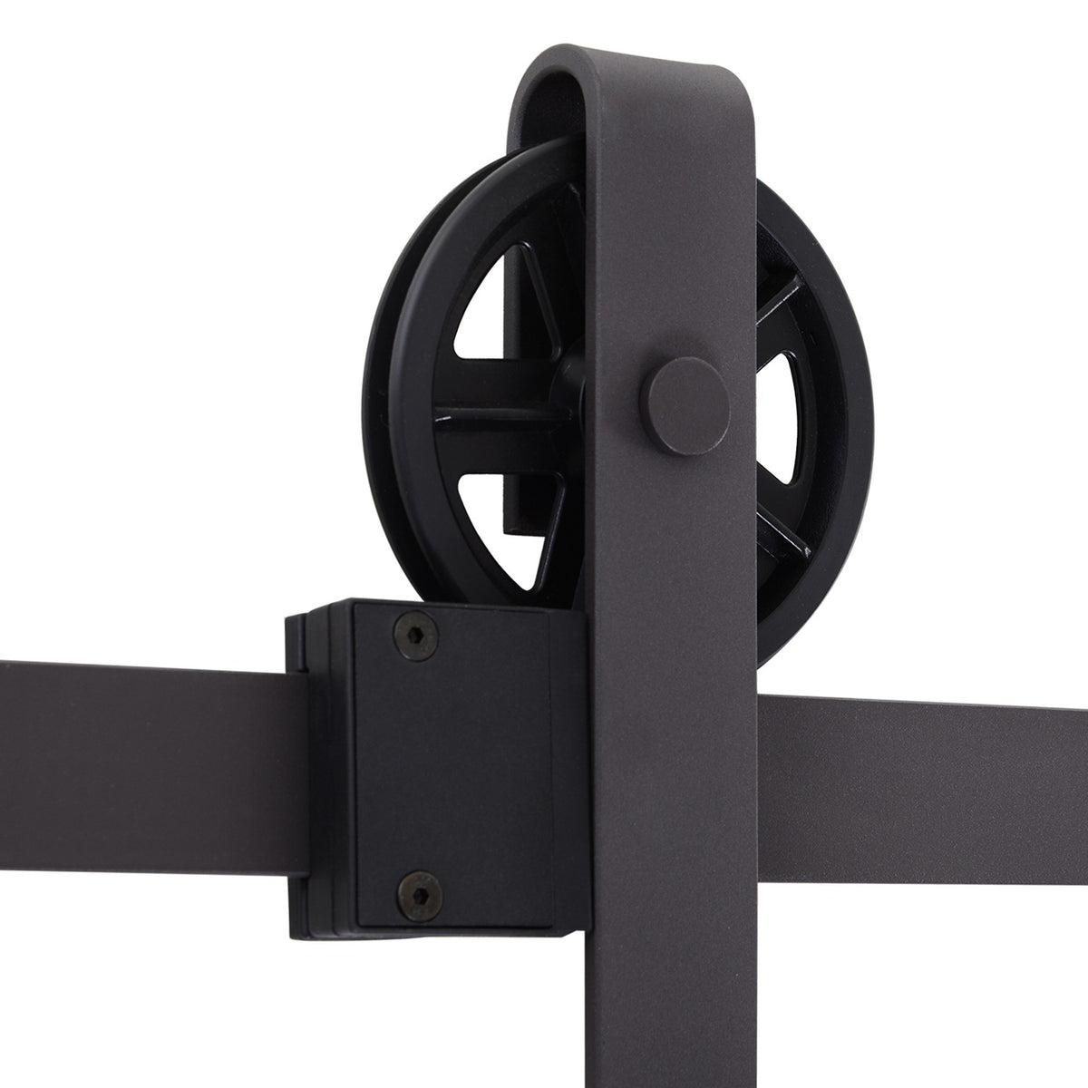 Sliding door fittings set 183 cm complete set with rails, rollers, rail stopper, base block, set of door screws, sliding door system made of carbon steel dark brown