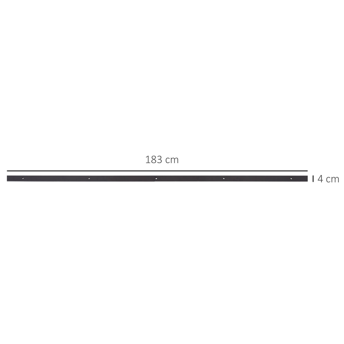 Sliding door fittings set 183 cm complete set with rails, rollers, rail stopper, base block, set of door screws, sliding door system made of carbon steel dark brown