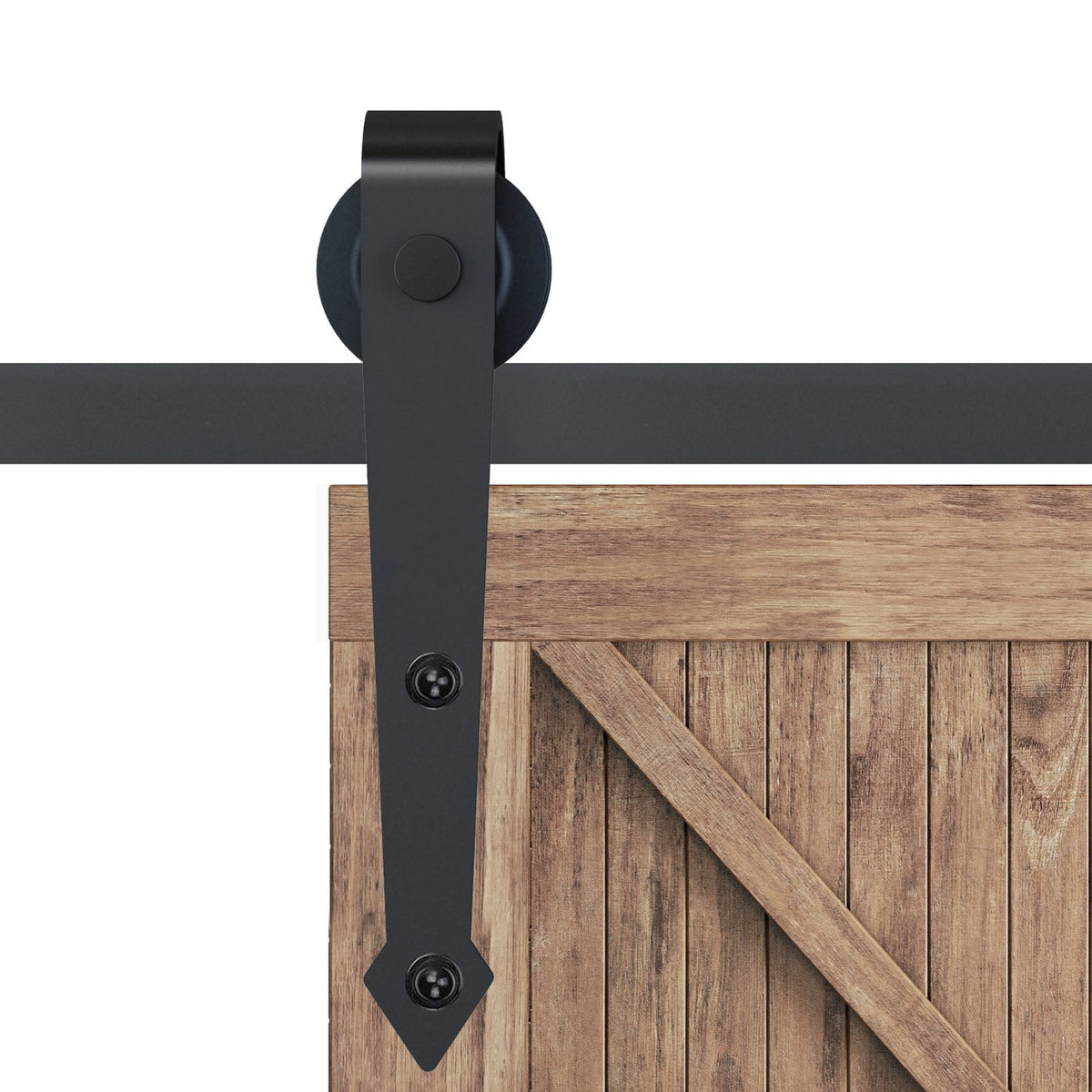 Sliding door fittings set 200 cm complete set with rails, rollers, anti-jump devices, door stop, floor guide, sliding door system made of carbon steel brown