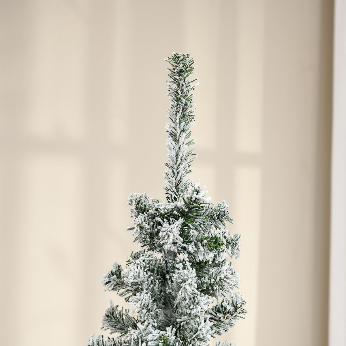 Slim Artificial Christmas Tree with Snow, 180 cm, Green