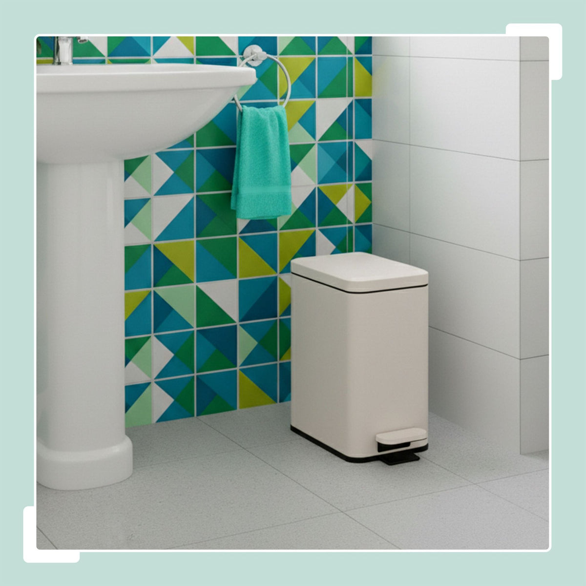 Slim Pedal Bin, 10L – Bathroom & Kitchen Waste
