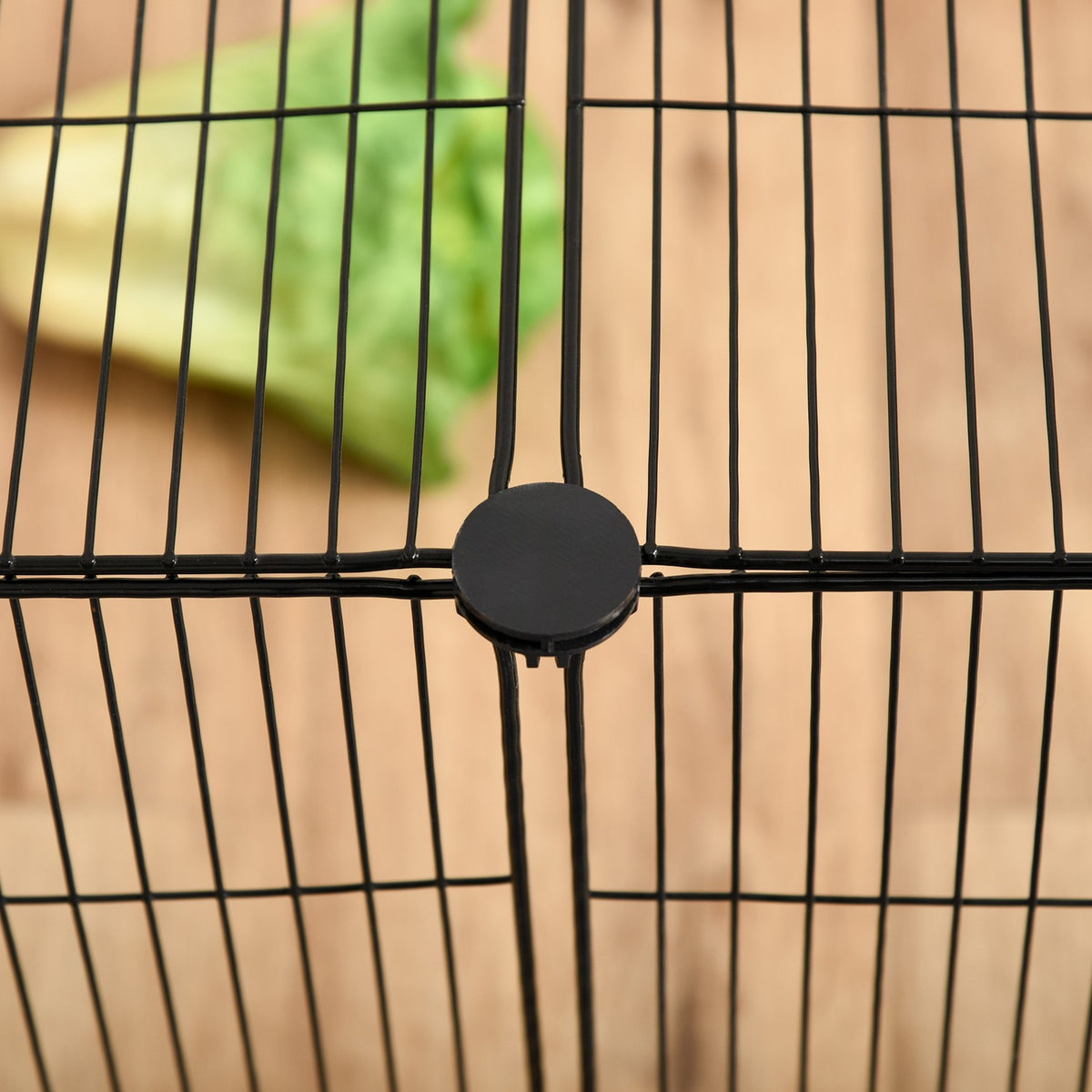 Small Animal Cage Diy Outdoor Enclosure With Non-Slip Mat & Multi-Angle Connections, Metal, Black, 105X70X45Cm