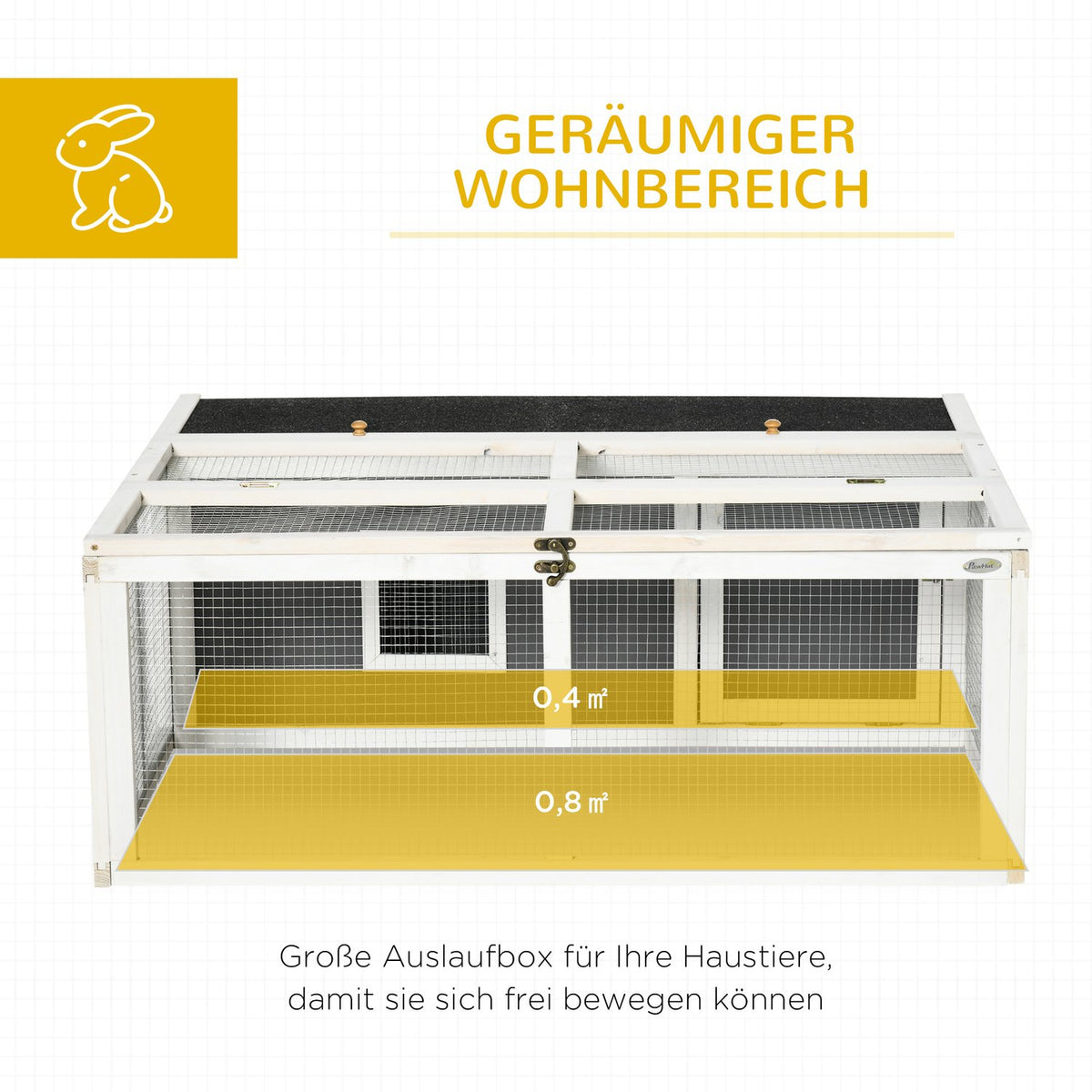 Small Animal Hutch Small Animal Cage 120 X 105 X 46 Cm Guinea Pig Hutch Enclosure Small Animal Enclosure Fir Wood