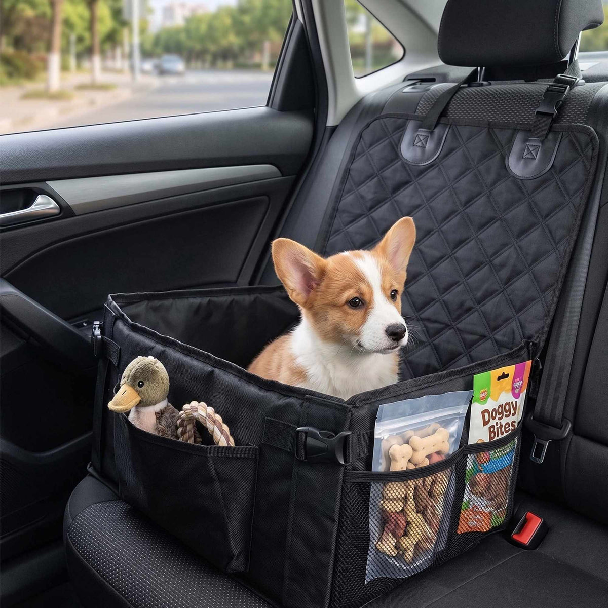 Small Dog Car Seat, Black – Durable Oxford Fabric