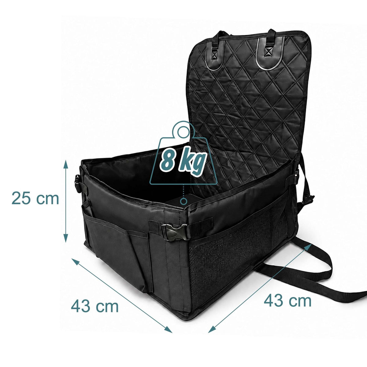 Small Dog Car Seat, Black – Durable Oxford Fabric