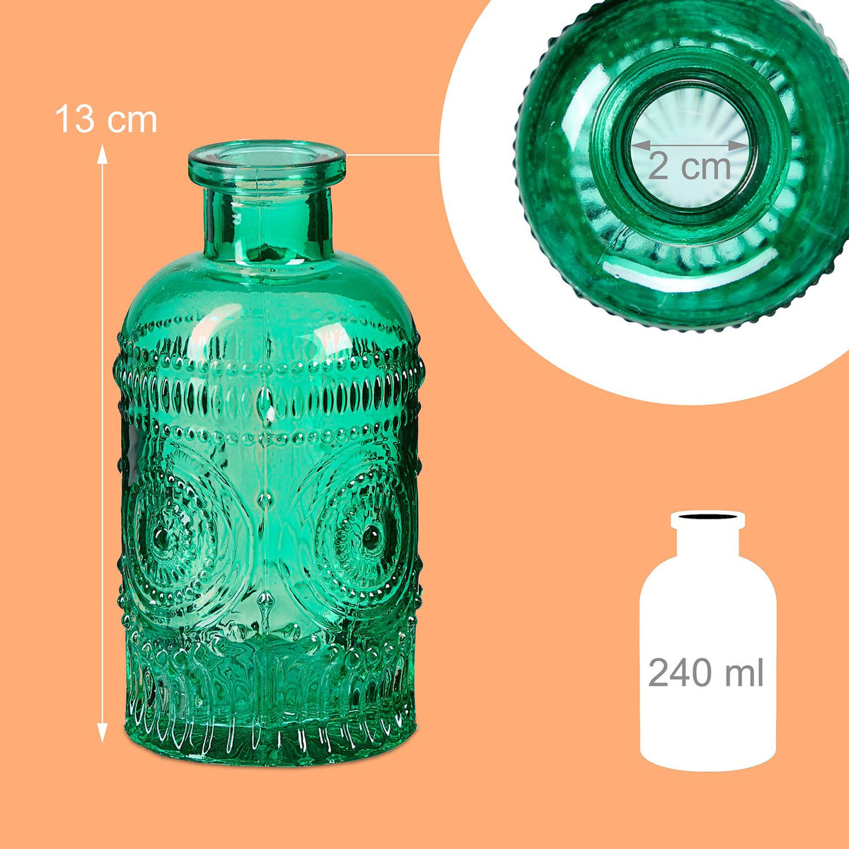 Small Glass Vases Set of 12 – Decorative Embossed Design