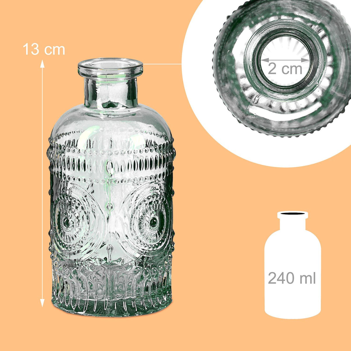 Small Glass Vases Set of 12 – Decorative Embossed Design