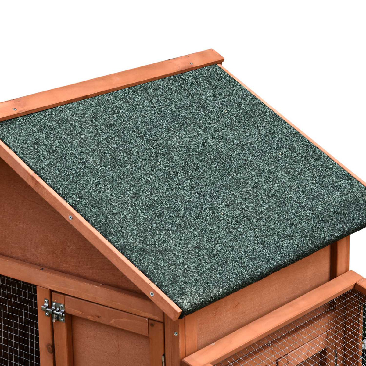 Small animal stable small animal cage 144 x 64.5 x 100 cm with asphalt roof outdoor enclosure double-decker fir wood natural |