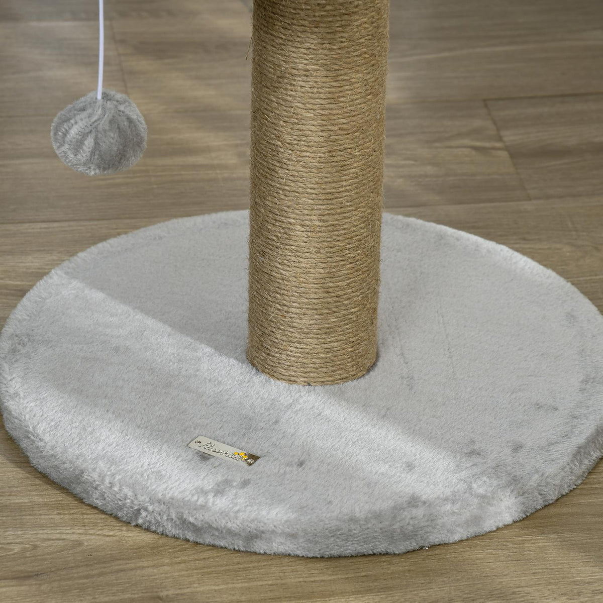 Small scratching post, 49 cm cat tree, cat scratching post with play ball, lying area, climbing tree for cats up to 4 kg, cat furniture, jute gray