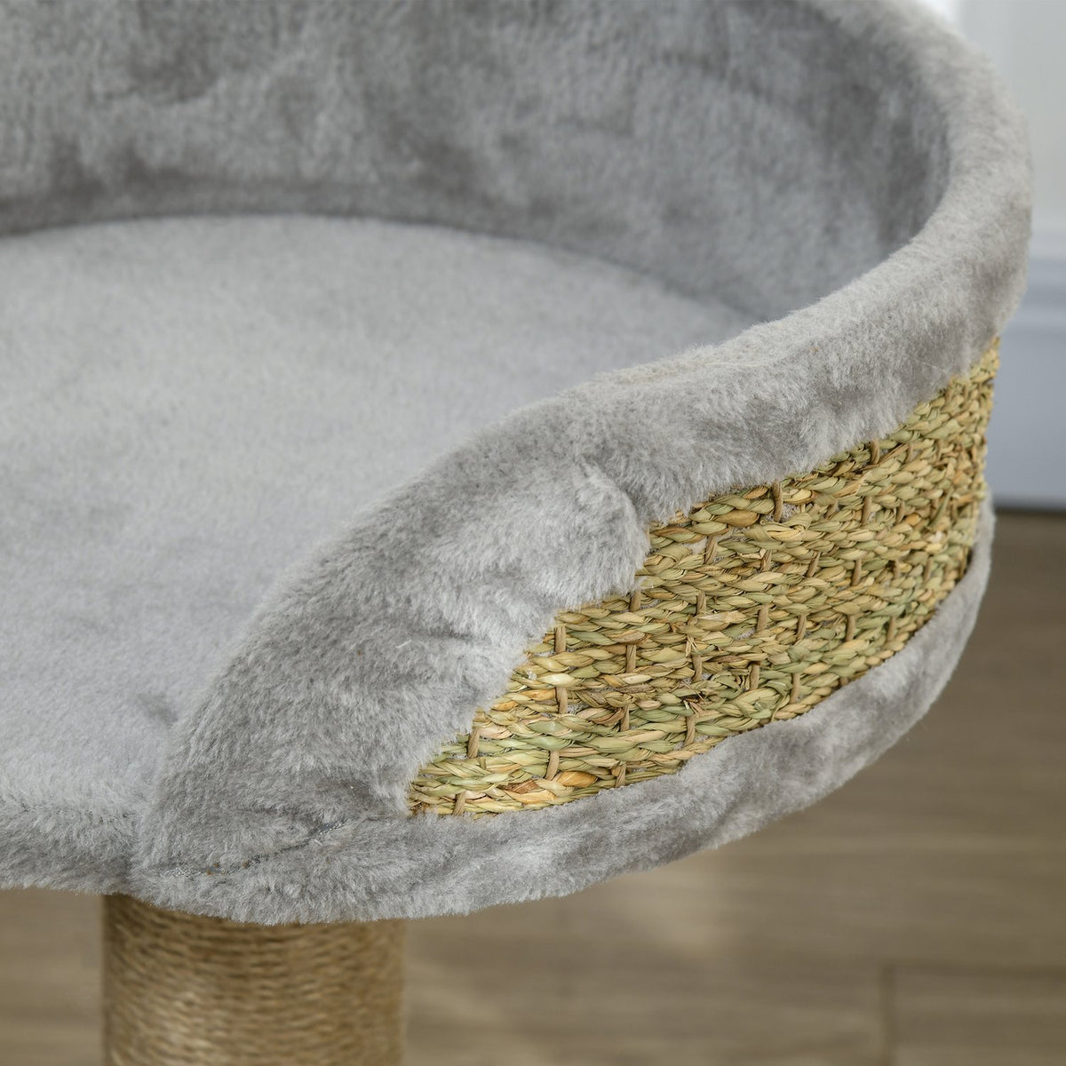 Small scratching post, 49 cm cat tree, cat scratching post with play ball, lying area, climbing tree for cats up to 4 kg, cat furniture, jute gray