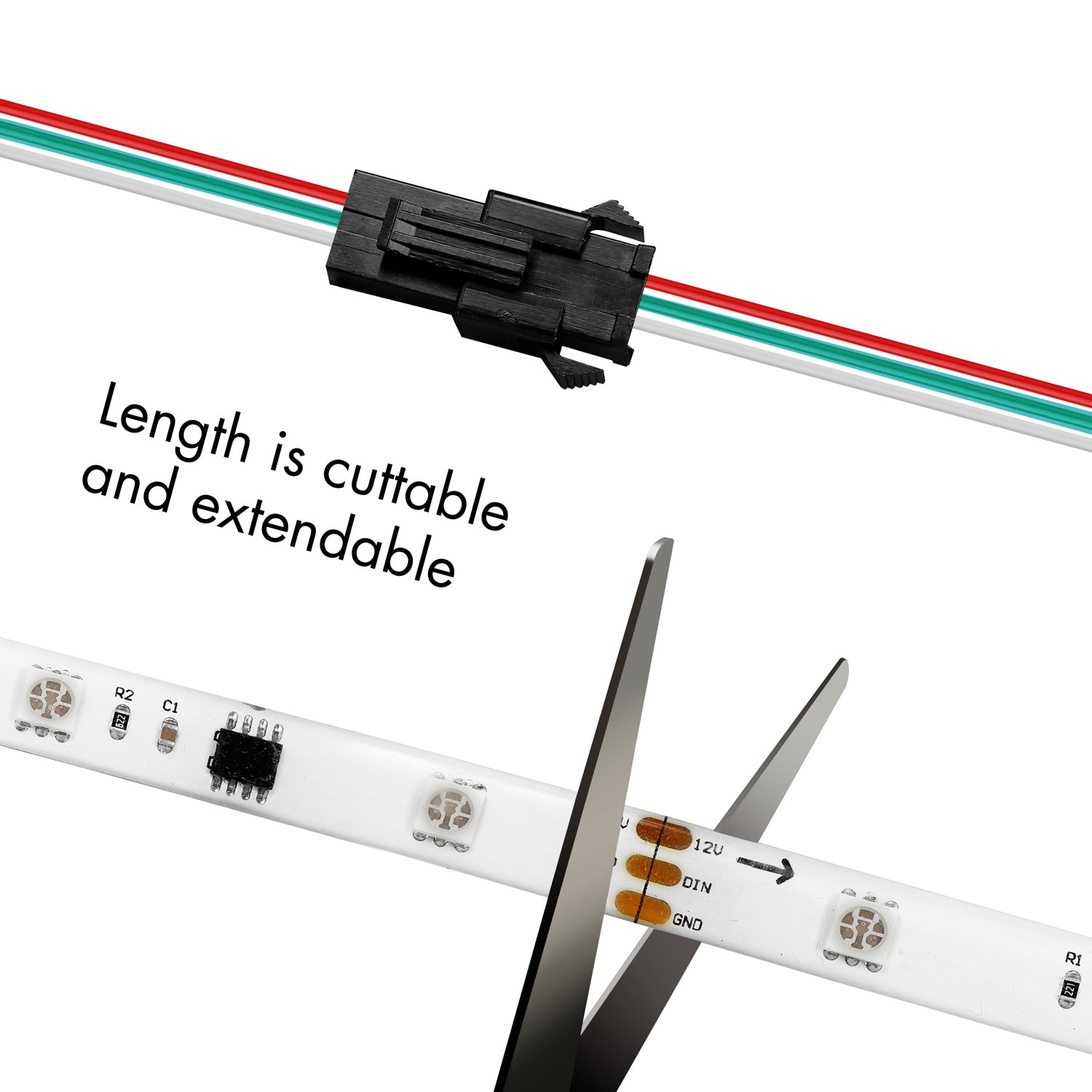Smart Digital RGB LED strip addressable 400 lm 5m LED WiFi Tuya