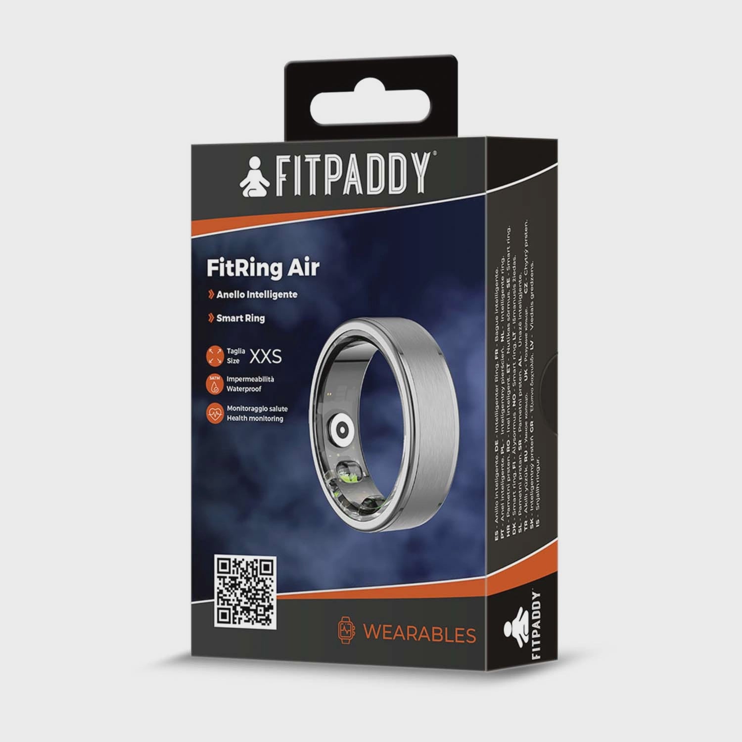Smart Health Tracking Ring, Stainless Steel, XXS