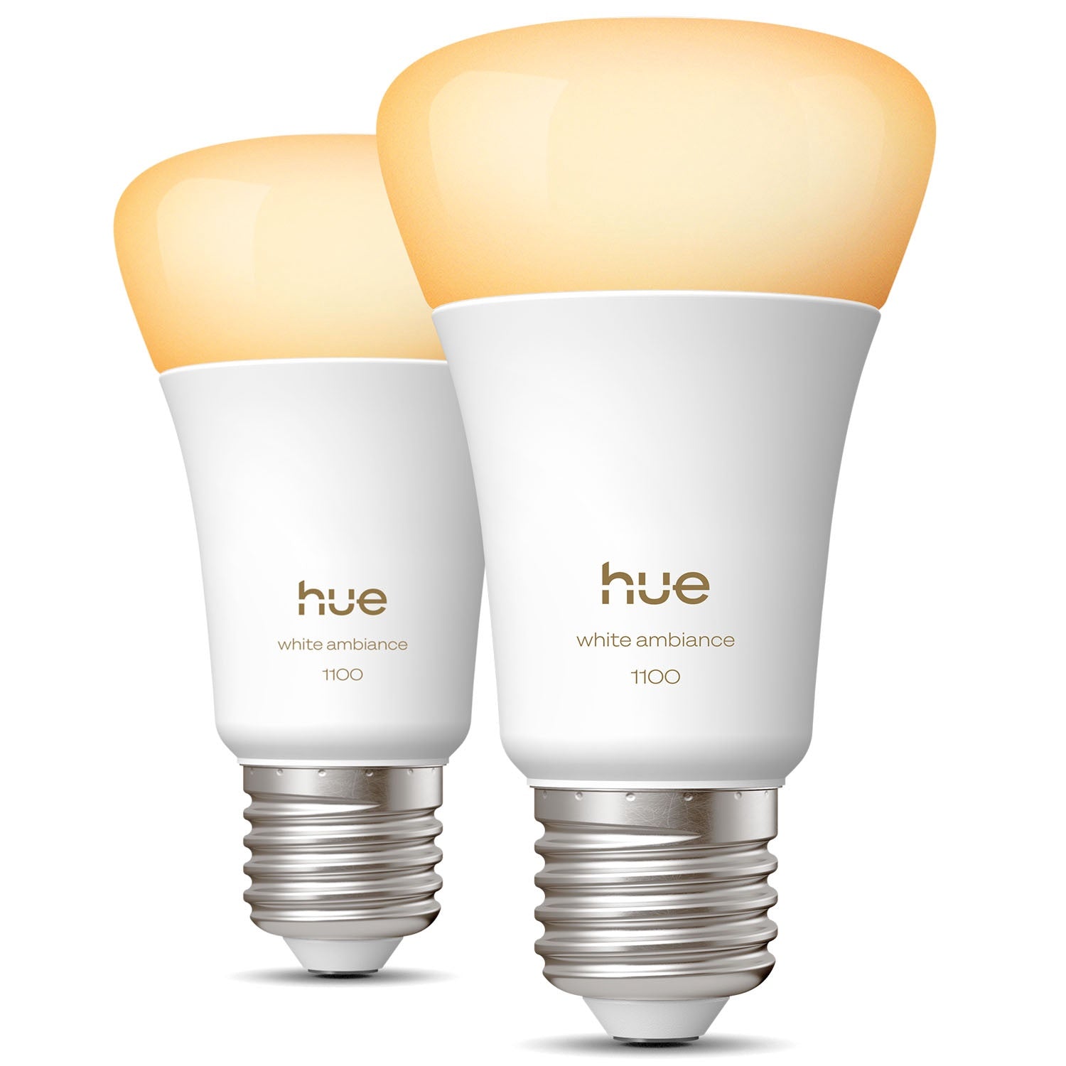 Smart LED Bulb E27, 1100lm, White Ambiance, 2-Pack
