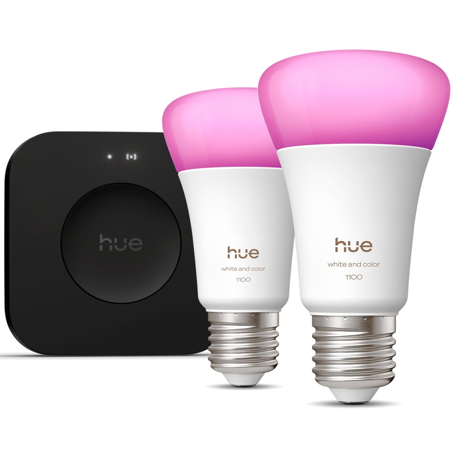 Smart LED Bulbs E27 1100lm, White & Color, 2-Pack with Bridge