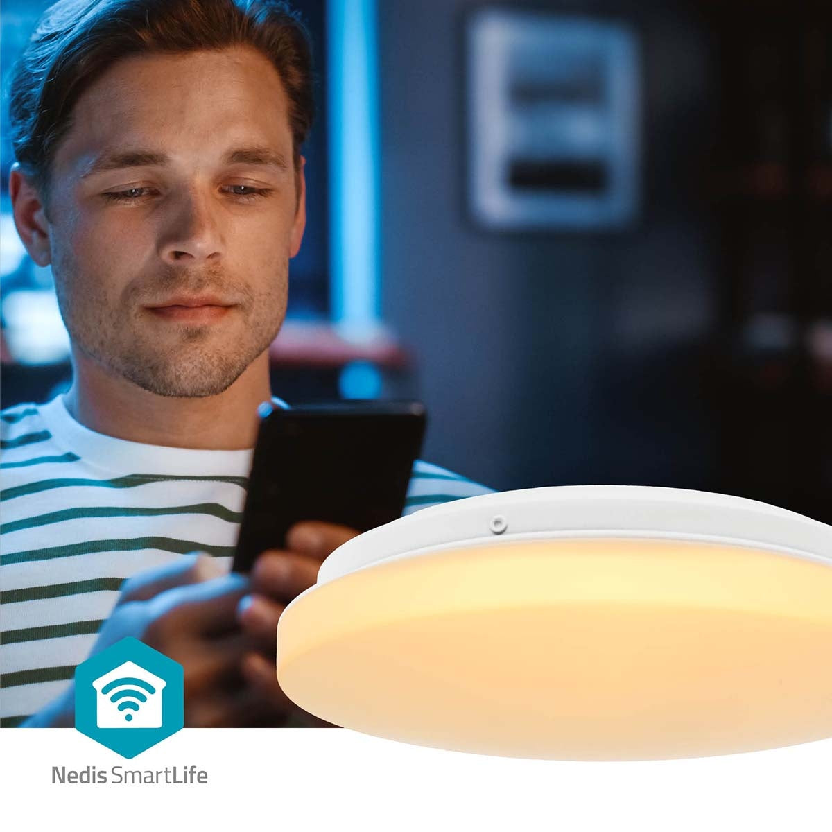 SmartLife Ceiling Light | Wi-Fi | RGB / Warm to Cool White | Round | Diameter: 260 mm | 1820 lm | 2700 - 6500 K | IP44 | Energy class: F | Android™ / IOS